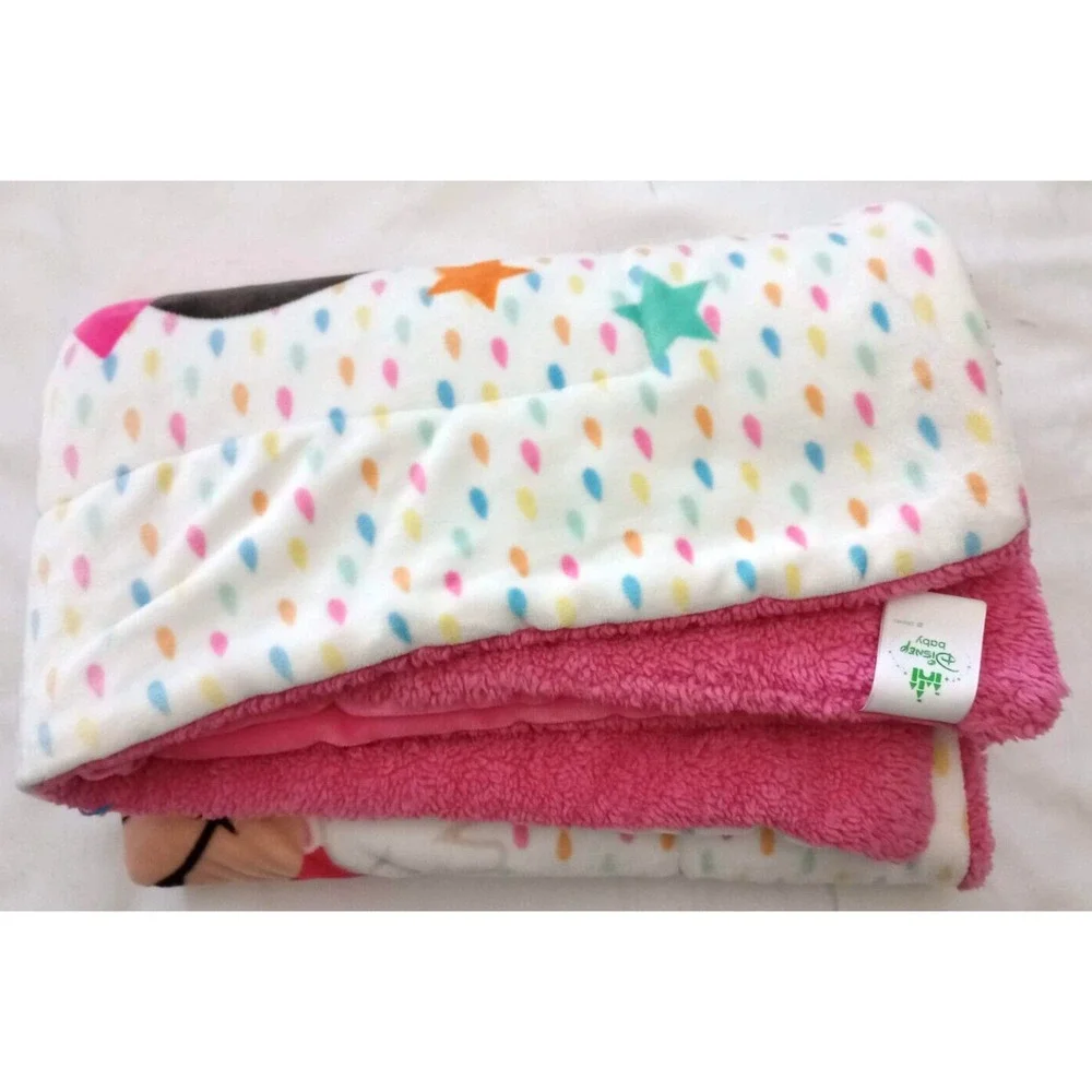 Disney‎ Baby Girl Pink Minnie Mouse Toys Plush Blanket Stars Thick Sherpa Soft